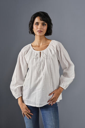 Breezy Day Cotton Top, White, image 3